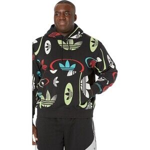 NWT L - ADIDAS AOP Hoody Black Multi